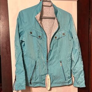 New with tag SPANNER Sport Teal Reversible Jacket with Zippers, medium